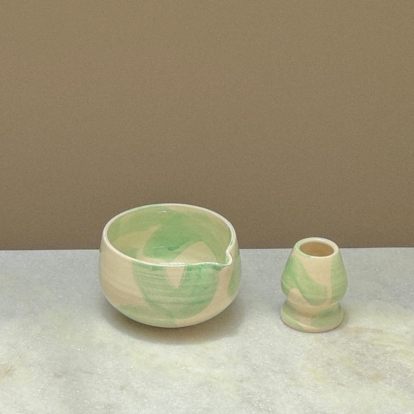 Spring Meadows Chawan and Chasen Holder Set