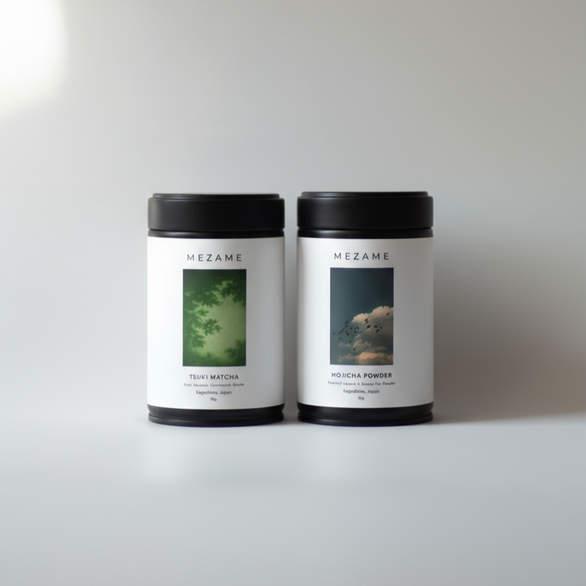 Mezame matcha and hojicha 50g AM-PM pair