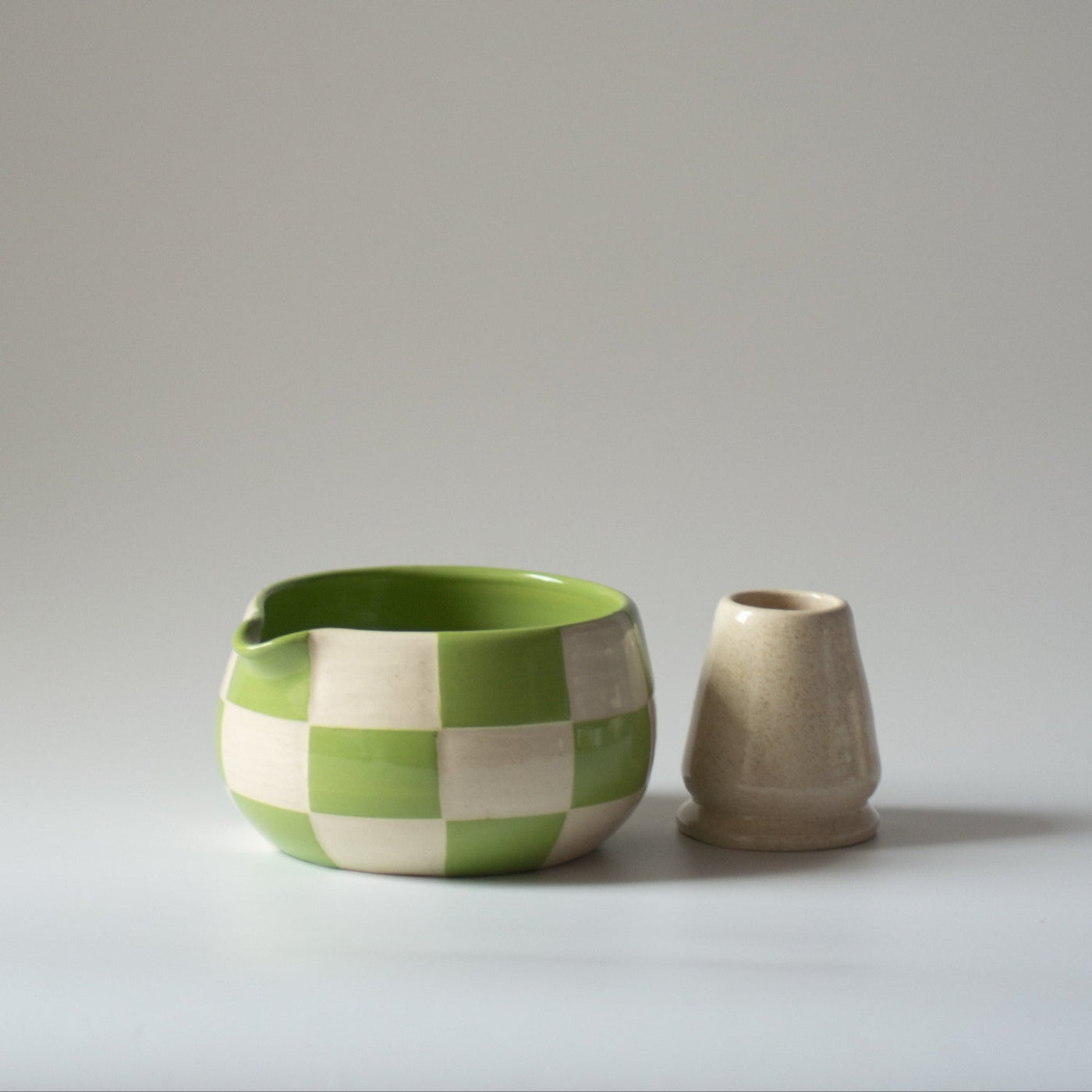 Green Grid Matcha Bowl