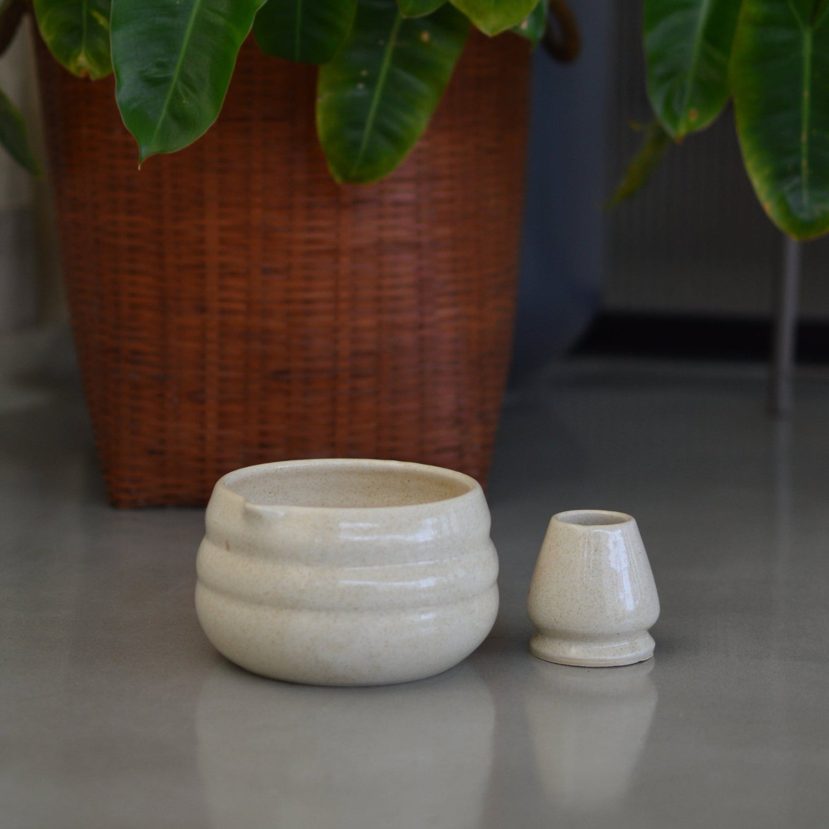 White Wave Matcha Bowl