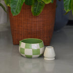 Green Grid Matcha Bowl